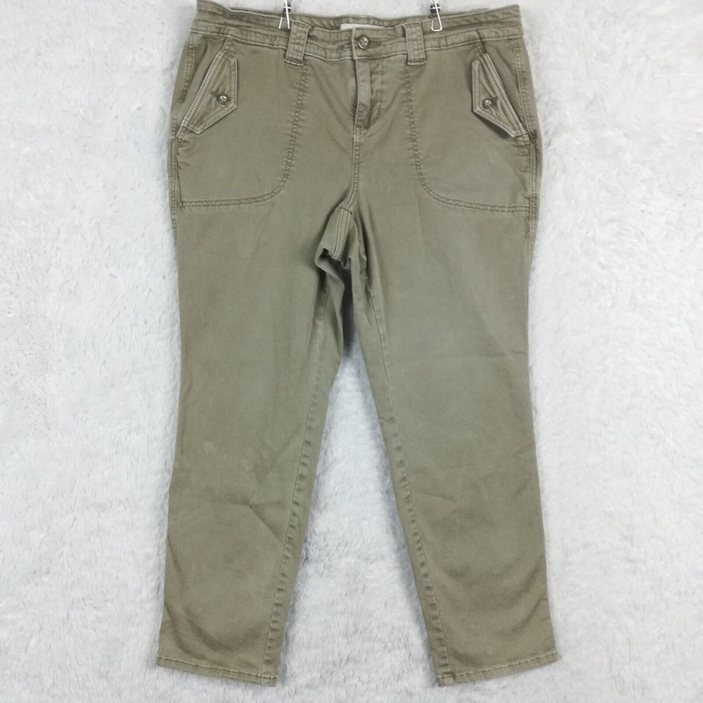 Torrid Womens Jeans Skinny Capri Cropped Denim Utility Taupe Mid Rise Plus 16